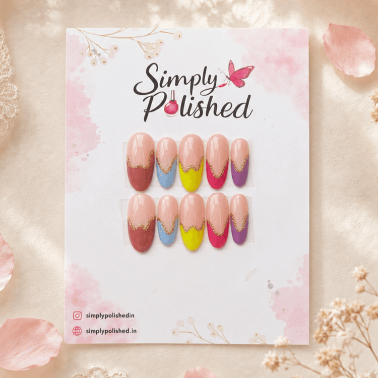 Candy French Confetti press-on nail set