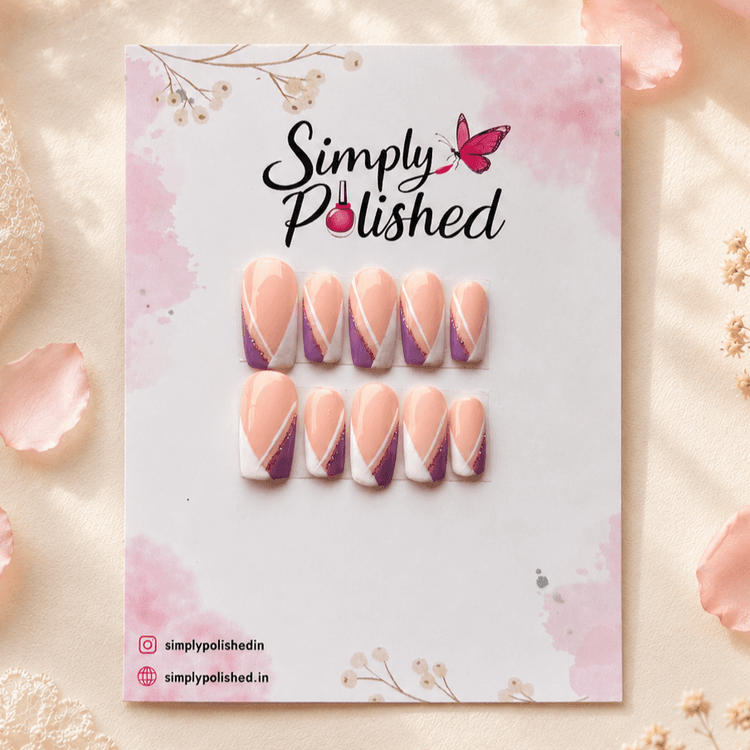 Lavender Luxe Lines press-on nail set